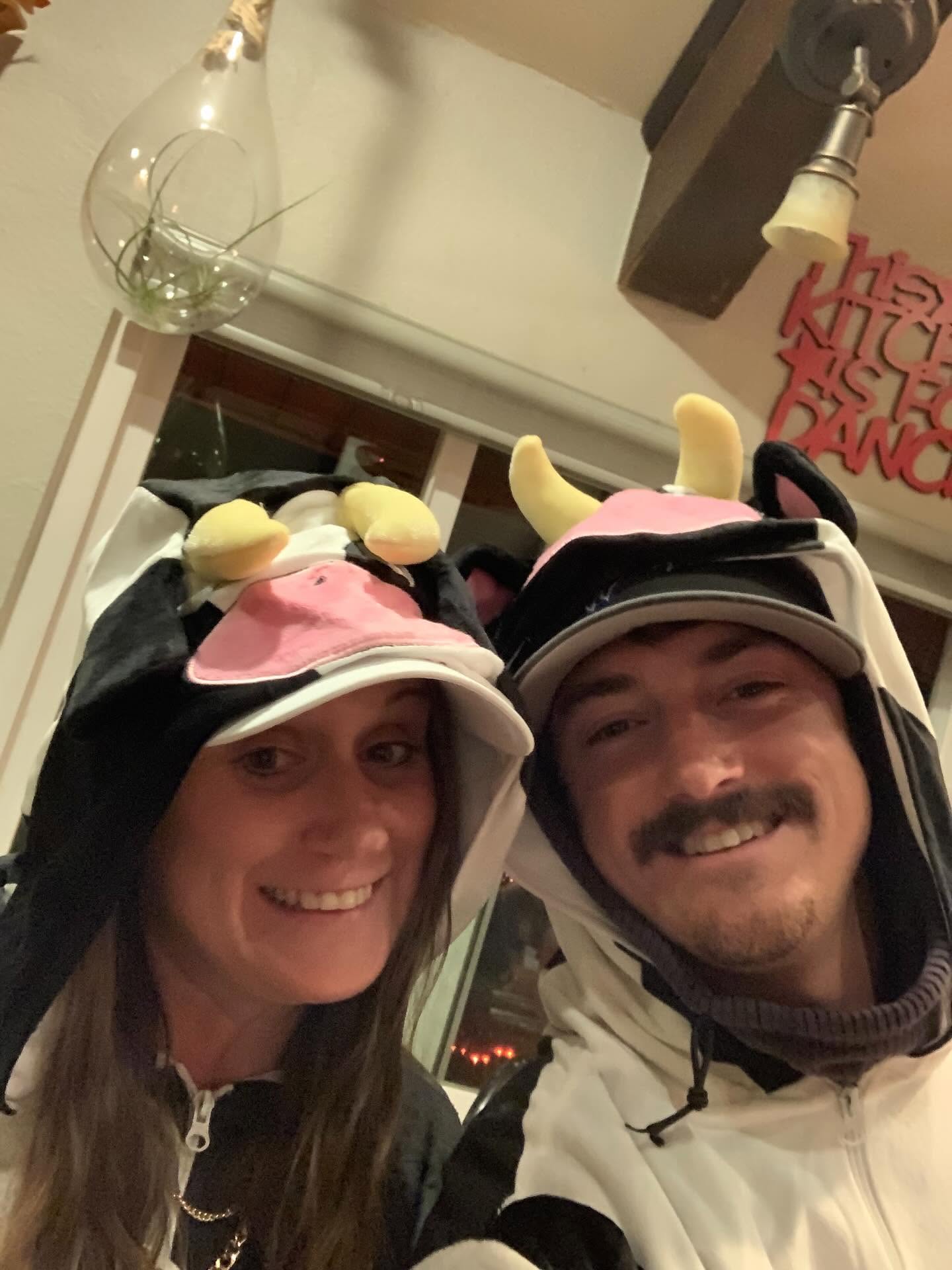 Ashley and Cody in playful costumes