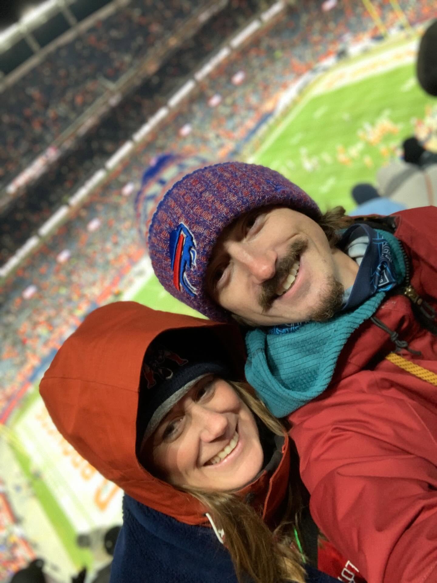 Ashley and Cody at a football game